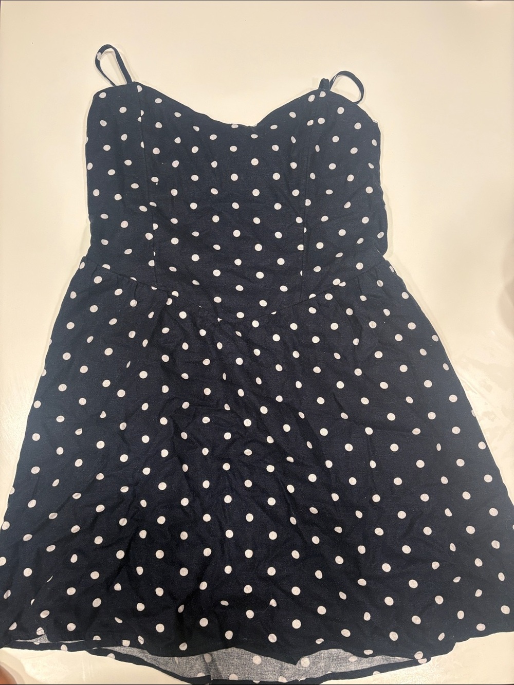 Hollister Navy Blue Polka Dot Backless Sundress